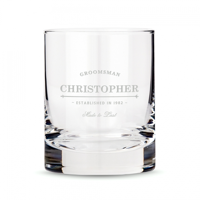 Classic Rocks Glass Classic Rocks Glass - Old School Etching | Print Canada Store
